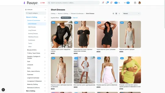 One category. The tree on the left goes all the way down to short dresses.
