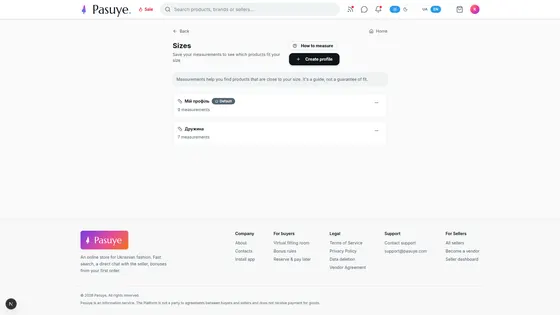 Your measurements, saved. One profile per person.